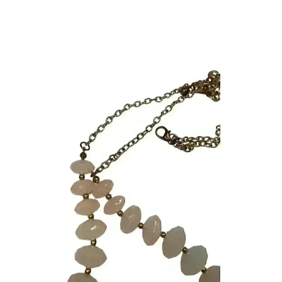 Peach double strand acrylic necklace vintage-lobster clasp-adjustable - Picture 2 of 9